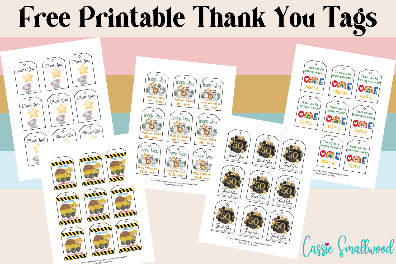 15 insanely cute thank you tags (free printable) - cassie smallwood